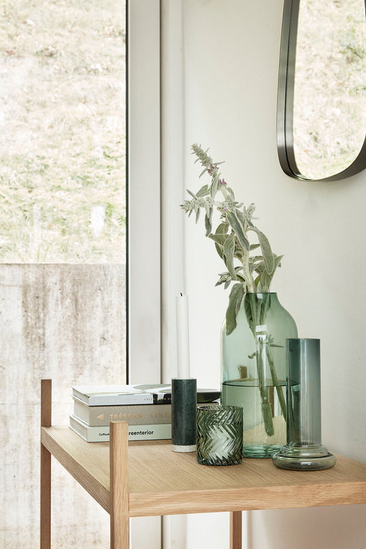 Retro Wall Mirror Trapezium Brushed nickel