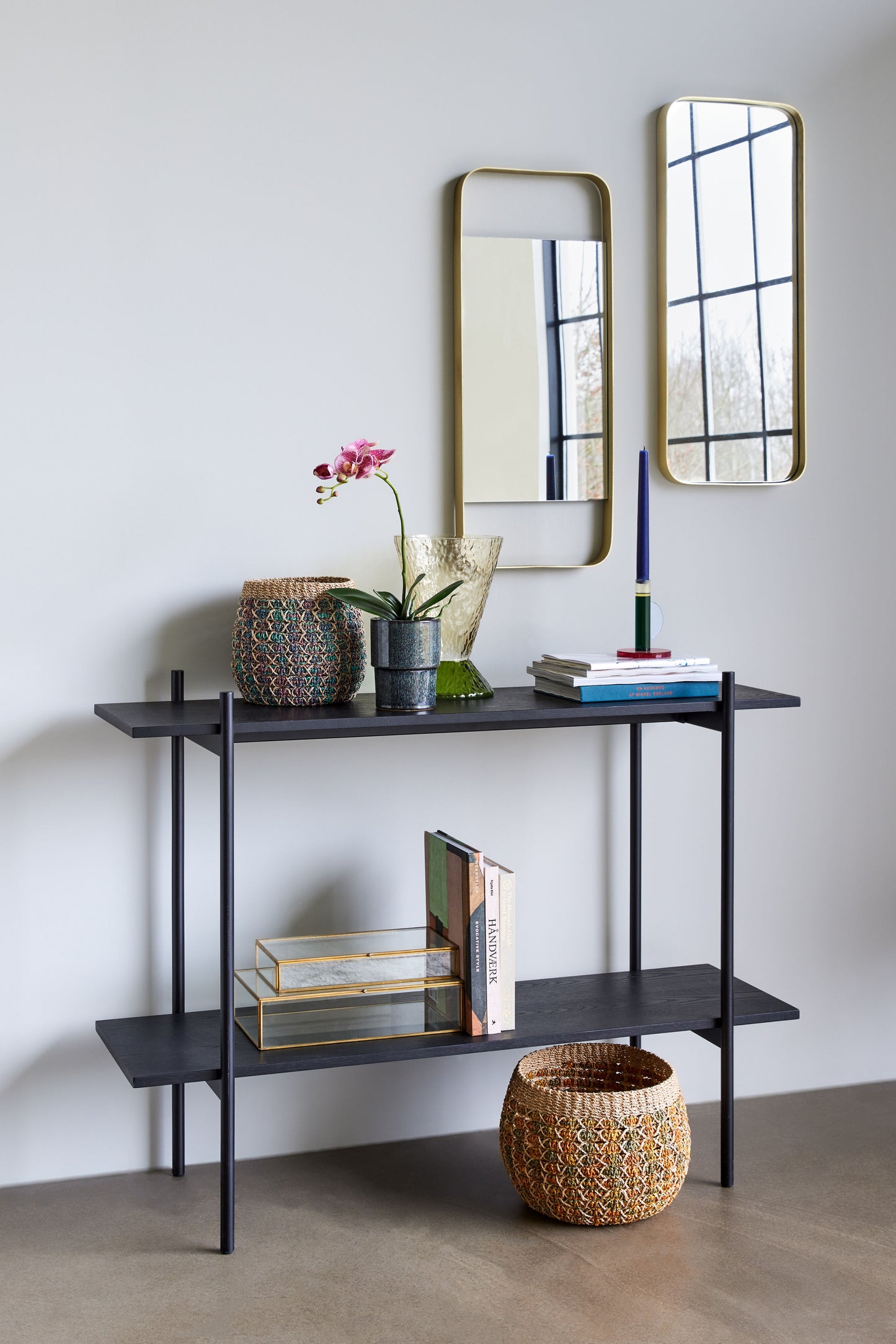 Retro Wall Mirror Small Brass