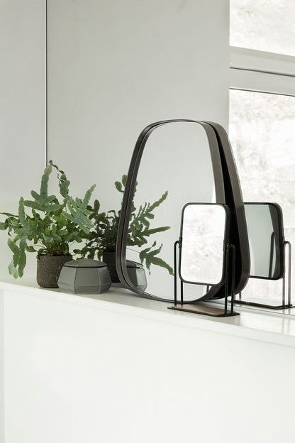 Retro Wall Mirror Trapezium Brushed nickel